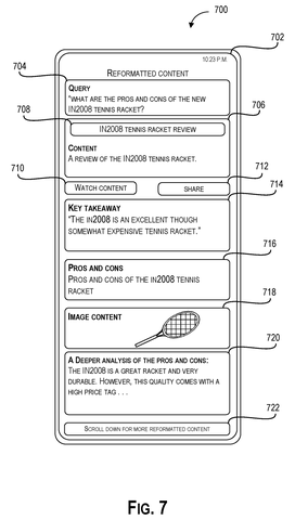 Tennis racket review and comparison interface, drawing sheet 7 from US 2026/0246985 A1