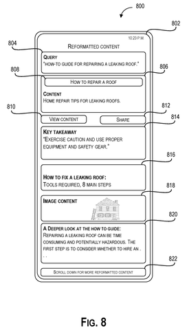 Home repair guide search results page, drawing sheet 8 from US 2026/0246985 A1