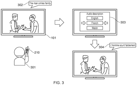 Television interface for accessibility audio, drawing sheet 4 from US 2026/0246991 A1
