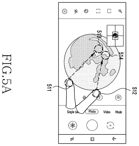 Two-finger gesture for camera zoom lock., drawing sheet 5 from US 2026/0247027 A1