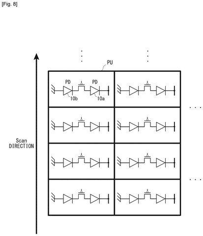 Pixel array with transistors, drawing sheet 8 from US 2026/0247052 A1