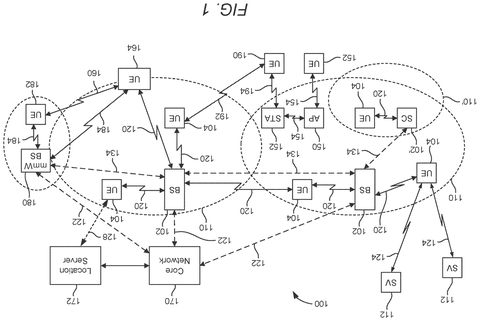 Mobile devices communicating with cell towers, drawing sheet 1 from US 2026/0247341 A1