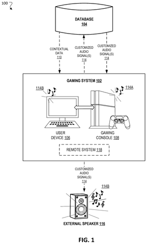 Gaming system with customized audio, drawing sheet 1 from US 2026/0249182 A1