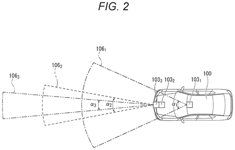 Vehicle with front-facing sensors., drawing sheet 2 from US 2026/0249864 A1