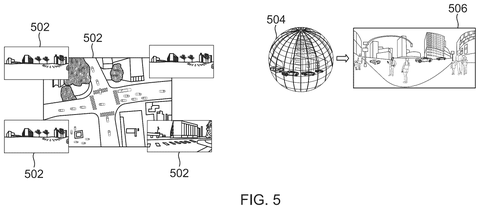 Panoramic image projection onto 3D sphere, drawing sheet 5 from US 2026/0251470 A1