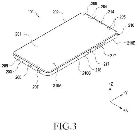 Front view of a smartphone., drawing sheet 3 from US 2026/0251887 A1
