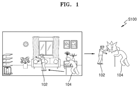 Extended reality collision with person., drawing sheet 1 from US 2026/0251904 A1