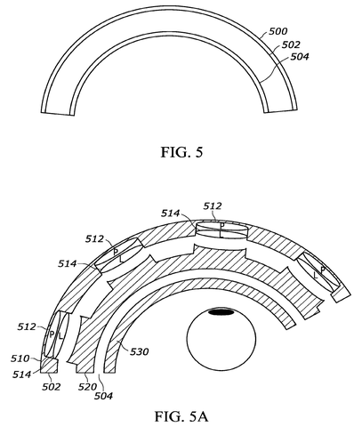 Layered lens structure with projectors, drawing sheet 3 from US 2026/0251920 A1