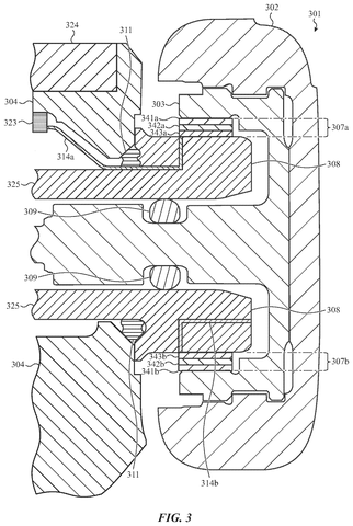 Alternative crown internal sensor arrangement, drawing sheet 5 from US 2026/0252033 A1