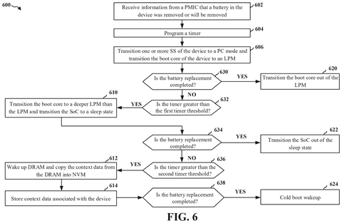 Battery replacement logic flow, drawing sheet 6 from US 2026/0252159 A1