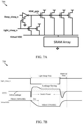 Low-power sleep circuit and waveforms, drawing sheet 7 from US 2026/0252160 A1