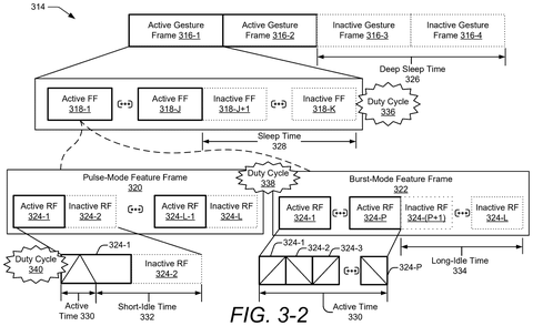 Active and sleep frame timing cycles, drawing sheet 6 from US 2026/0252179 A1