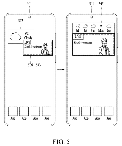 Merging weather and video widgets, drawing sheet 6 from US 2026/0252206 A1