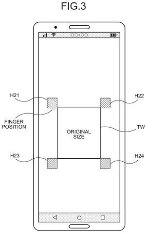 Corner touch targets on smartphone, drawing sheet 3 from US 2026/0252225 A1