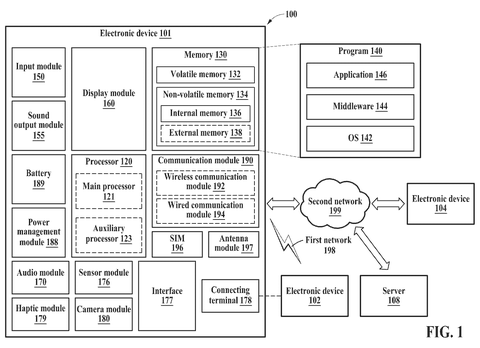 Electronic device system architecture, drawing sheet 1 from US 2026/0252232 A1