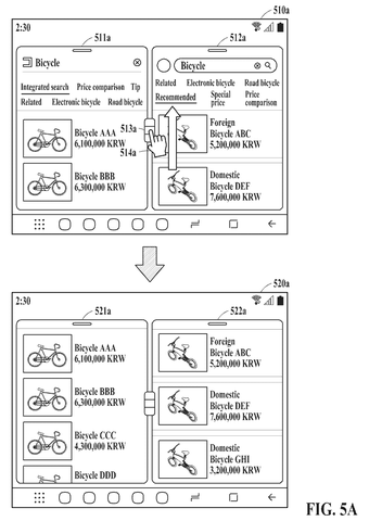 Synchronized scrolling with indicator bars, drawing sheet 5 from US 2026/0252232 A1