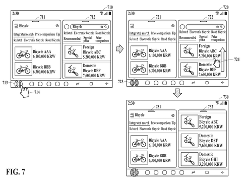 Synchronized scrolling with toggle control, drawing sheet 8 from US 2026/0252232 A1