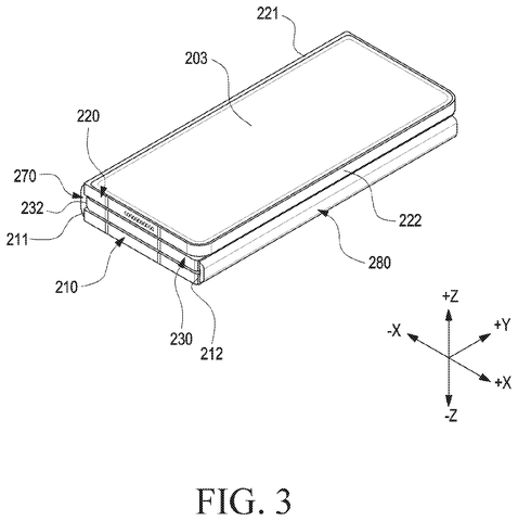 Foldable phone, closed view., drawing sheet 4 from US 2026/0252296 A1