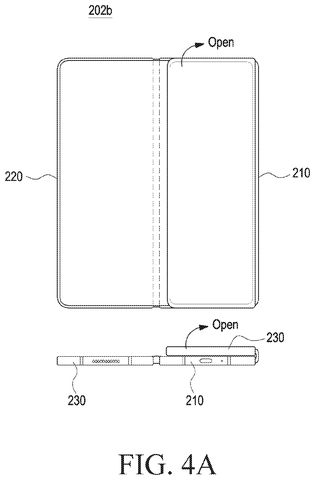 Foldable phone, opening process., drawing sheet 5 from US 2026/0252296 A1