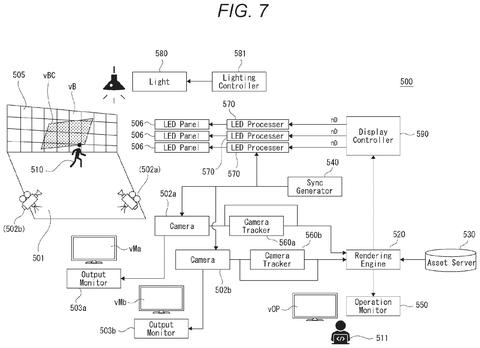Multi-camera studio setup diagram, drawing sheet 7 from US 2026/0252298 A1