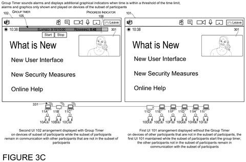 Timer warning alert with visual indicators, drawing sheet 5 from US 2026/0252301 A1