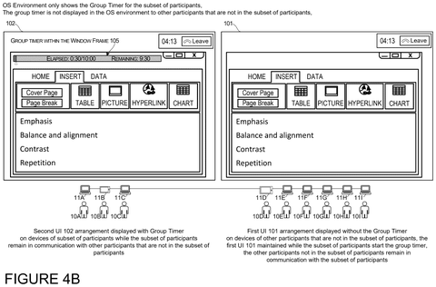 Countdown timer integrated within application window, drawing sheet 8 from US 2026/0252301 A1
