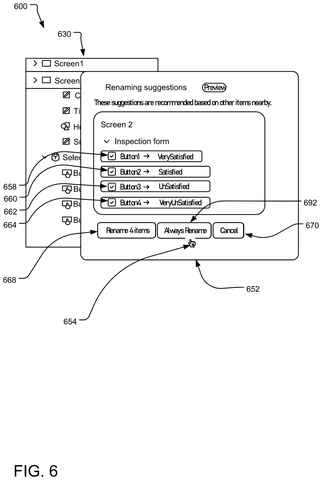 Batch renaming confirmation window, drawing sheet 6 from US 2026/0252314 A1