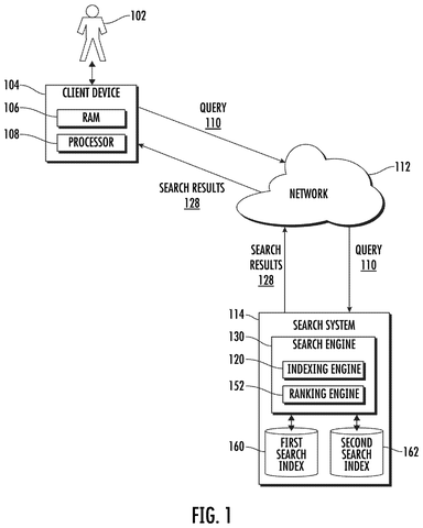 Network search system architecture, drawing sheet 1 from US 2026/0252530 A1