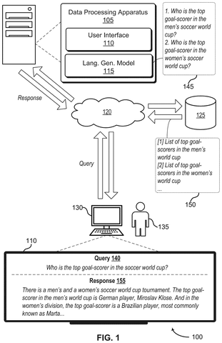 System overview of AI search, drawing sheet 1 from US 2026/0252597 A1