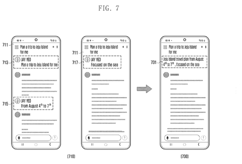 Travel planning context example, drawing sheet 7 from US 2026/0252656 A1