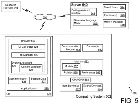 System architecture for AI assistant, drawing sheet 6 from US 2026/0252790 A1