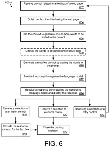 Process for generating AI text, drawing sheet 7 from US 2026/0252790 A1