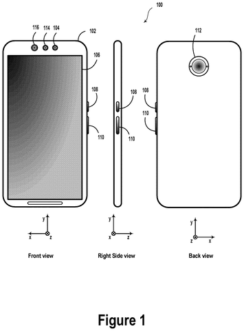 Smartphone front, side, and back, drawing sheet 1 from US 2026/0252870 A1