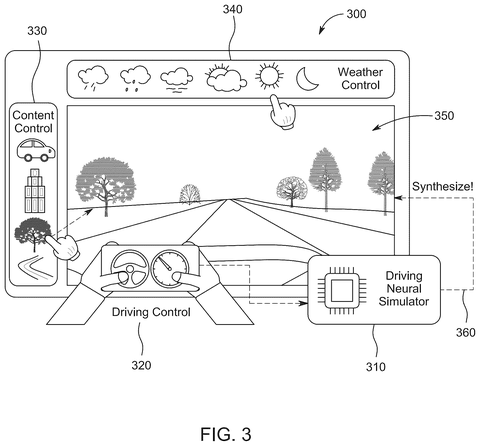 Interactive driving simulation interface, drawing sheet 3 from US 2026/0252876 A1