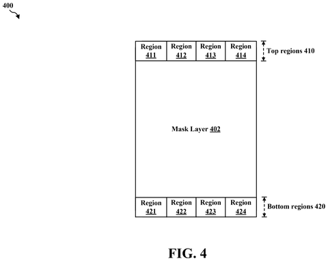 Screen layout with region divisions, drawing sheet 4 from US 2026/0253161 A1