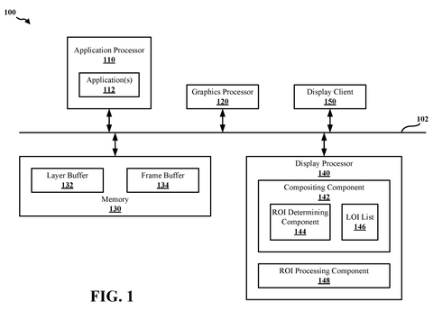 Qualcomm Patents a Display Chip That Only Processes What You’re Looking At patent drawing, sheet 1