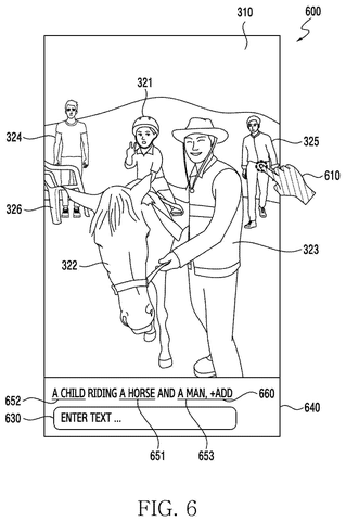 Text-based photo editing interface, drawing sheet 6 from US 2026/0253291 A1