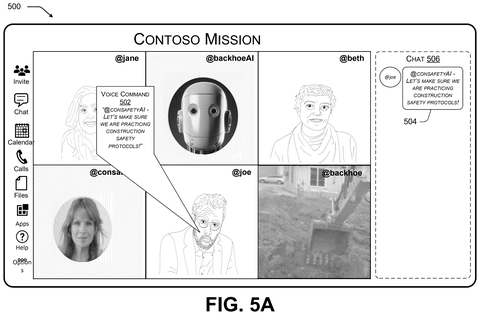 Voice command interaction example, drawing sheet 6 from US 2026/0253296 A1