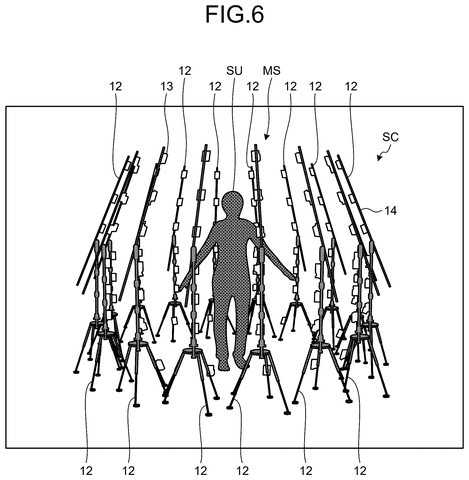 Multiple cameras surrounding subject, drawing sheet 6 from US 2026/0253314 A1
