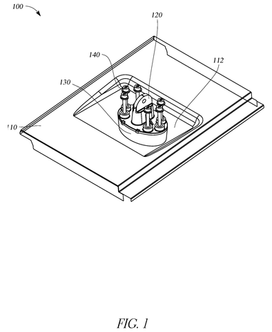Assembled solar panel mount, drawing sheet 1 from US 2026/0254399 A1