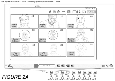 Standard video meeting interface, drawing sheet 2 from US 2026/0254782 A1