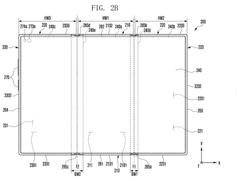 Top-down view of unfolded screen, drawing sheet 3 from US 2026/0254891 A1
