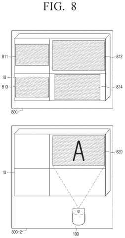Samsung Patents a Projector That Automatically Frames Its Own Picture patent drawing, sheet 8