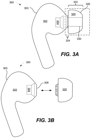 Attachable earbud tip mechanism, drawing sheet 3 from US 2026/0255095 A1