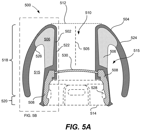Cross-section of foam eartip, drawing sheet 5 from US 2026/0255095 A1