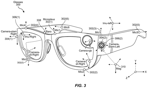 Detailed view of smart glasses, drawing sheet 5 from US 2026/0255124 A1