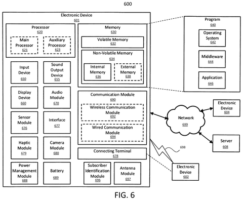 Electronic device system components, drawing sheet 6 from US 2026/0255314 A1