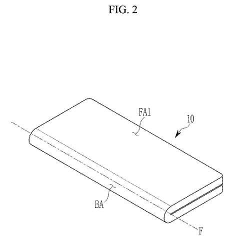 Folded flexible display device, drawing sheet 2 from US 2026/0255506 A1