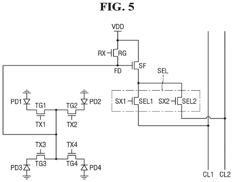 Circuit diagram with dual column lines, drawing sheet 5 from US 2026/0255704 A1
