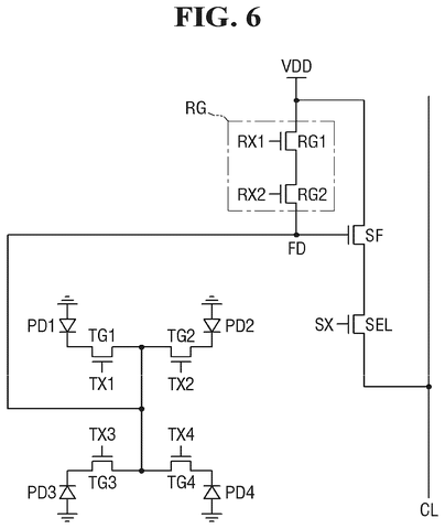Circuit diagram with dual reset transistors, drawing sheet 6 from US 2026/0255704 A1